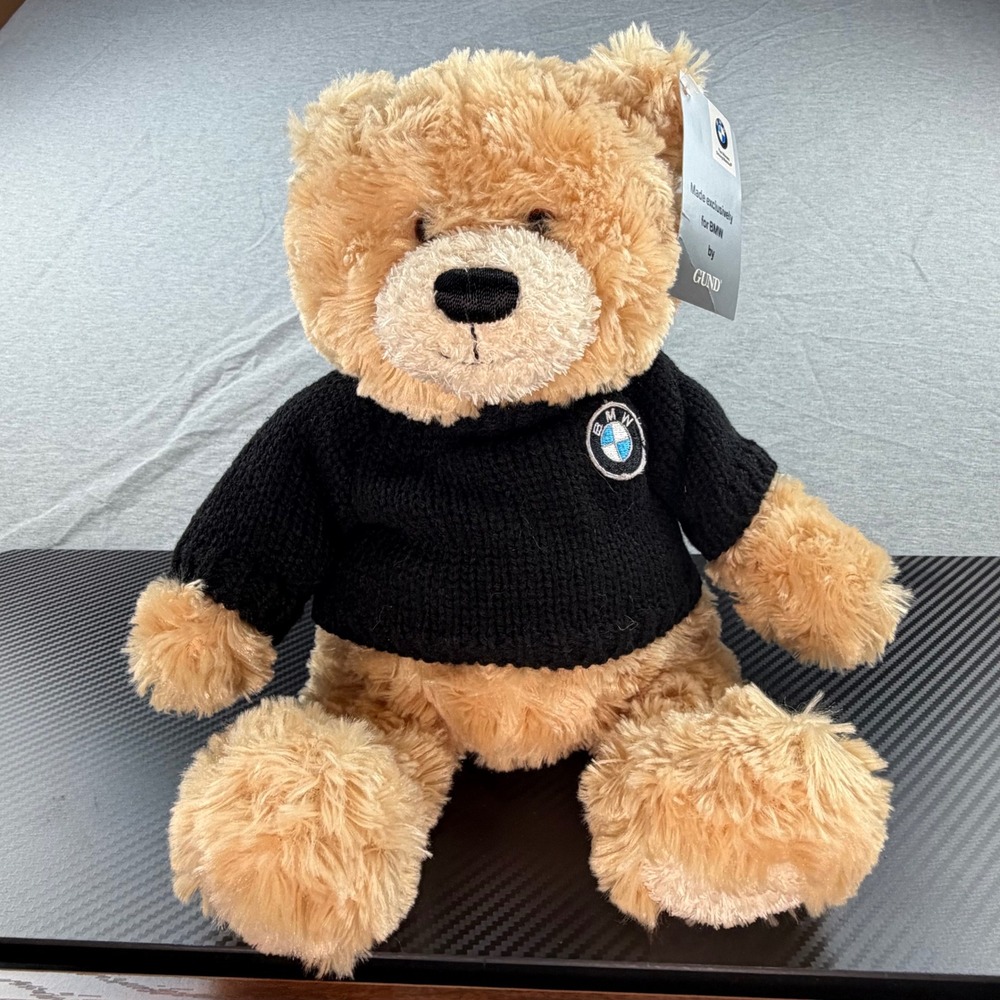 BMW GUND Honey Bear Plush Tan Black Sweater 4033442 Collectible Toy NWT